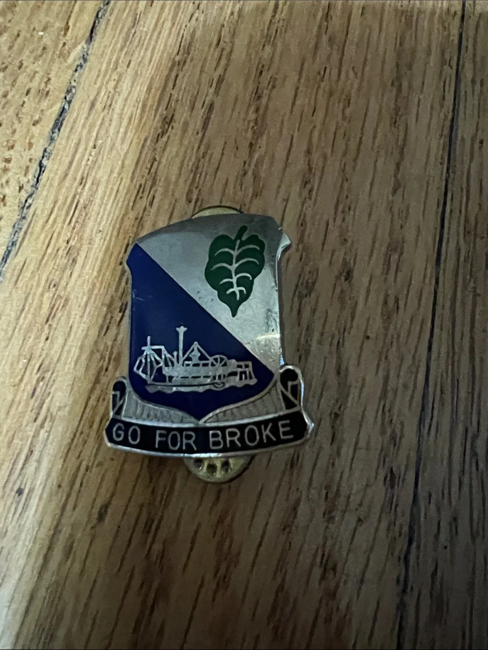 Enamel Military-style 'Go For Broke' Crest Pin